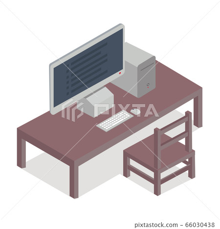 Desktop computer isometric vector Concept - Stock Illustration ...