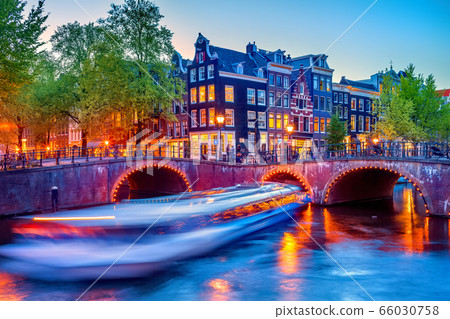 Evening In City Of Amsterdam 66030758