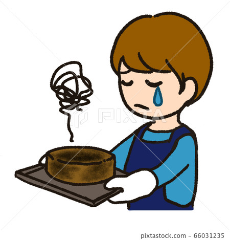 A man who scorched a sponge cake 66031235