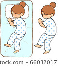 Stock illustration: sleeping woman futon presence set 66032017
