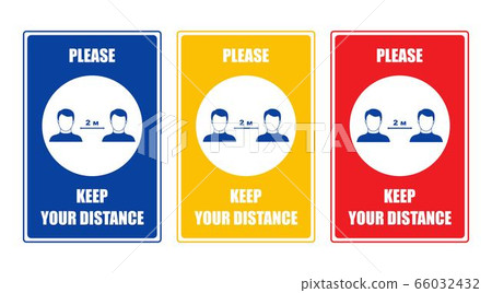 Set of stickers keep your distance 66032432