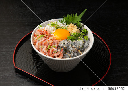 Raw cherry shrimp and shirasu bowl Raw cherry shrimp and shirasu bowl 66032662