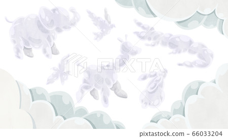 Illustration of various clouds in the shape of animals Illustration of various clouds in the shape of animals 66033204
