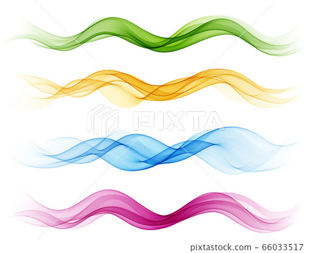 Vector set abstract wave pattern. Transparent wave set. Color wave. Smoke wave. 66033517