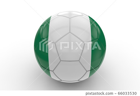 Soccer ball with Nigeria flag; 3d rendering 66033530