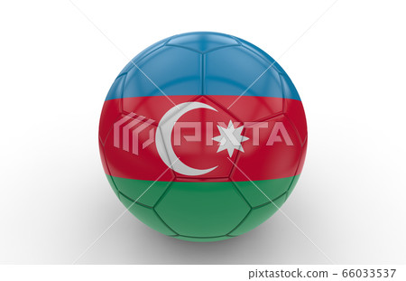 Soccer ball with Azerbaijan flag; 3d rendering Soccer ball with Azerbaijan flag; 3d rendering 66033537