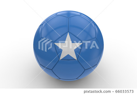 Soccer ball with Somalia flag; 3d rendering 66033573