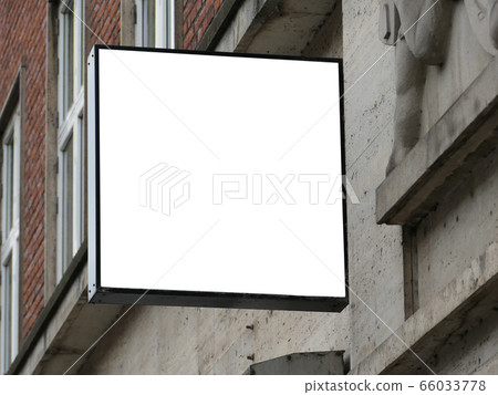 Blank square signboard on the wall Copenhagen Blank square signboard on the wall Copenhagen 66033778