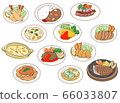Western food illustration set 66033807