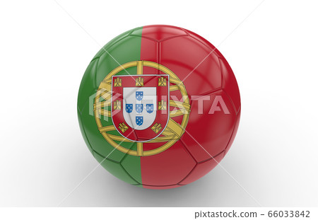 Soccer ball with portuguese flag 66033842