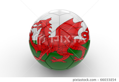 Soccer ball with welsh flag 66033854