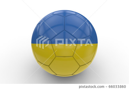 Soccer ball with ukrainian flag 66033860