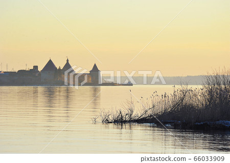view of the Oreshek fortress on Ladoga at sun view of the Oreshek fortress on Ladoga at sun 66033909