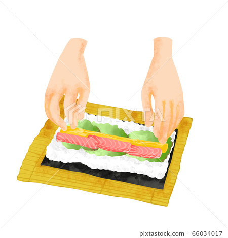 Illustration of hand-rolled sushi 66034017