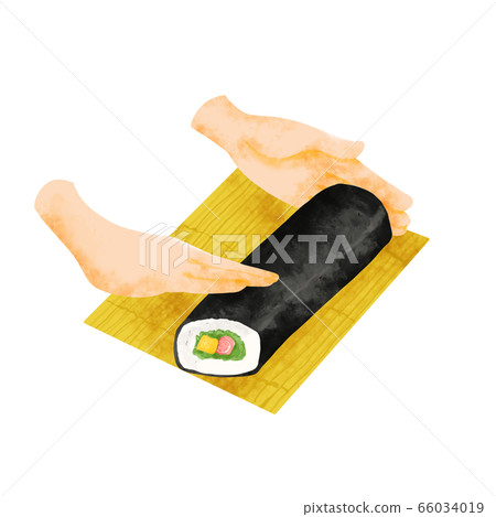 Illustration of hand-rolled sushi 66034019