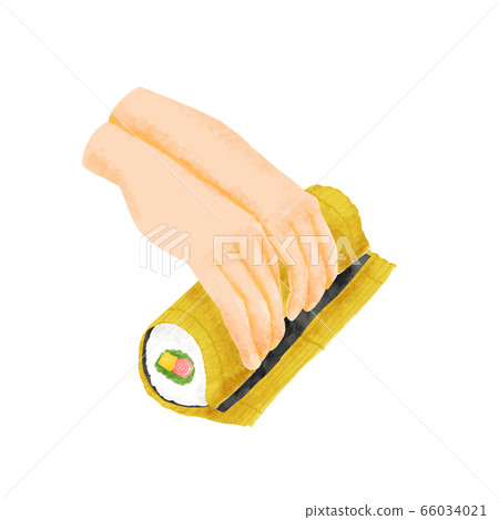 Illustration of hand-rolled sushi Illustration of hand-rolled sushi 66034021