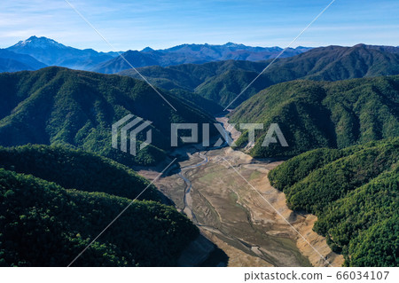 Mountains Lagoon Embalse Bullileo en region Maule Chile in summer Mountains Lagoon Embalse Bullileo en region Maule Chile in summer 66034107