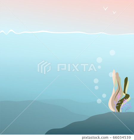 background of seafloor with algae and corals with 66034539