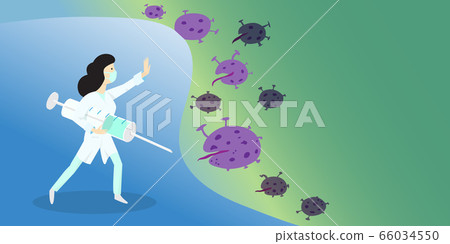 brave medic, doctor fights the coming disease with 66034550