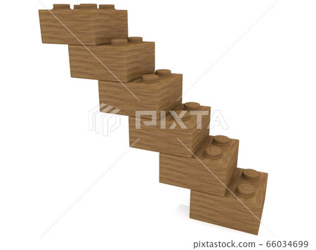Stairs of wood toy bricks 66034699