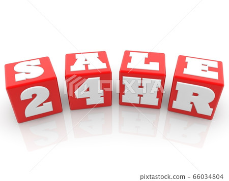 Sale 24 HR concept on red cubes Sale 24 HR concept on red cubes 66034804