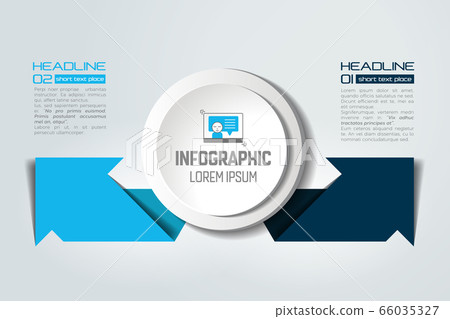 2 arrow options, parts, steps. Vector scheme, chart, infograph, infographic. 2 arrow options, parts, steps. Vector scheme, chart, infograph, infographic. 66035327