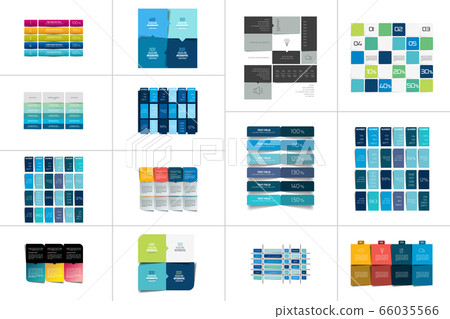 Big set of tables, schedules, banners. Step by step infographic. 66035566