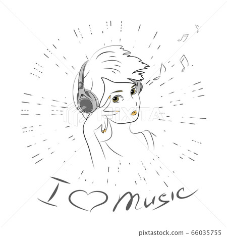 Cute beauty teenager,i love music Cute beauty teenager,i love music 66035755