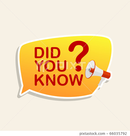Did you know label sticker with speech bubble and 66035792