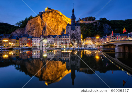 Night view of Dinant town, Belgium Night view of Dinant town, Belgium 66036337