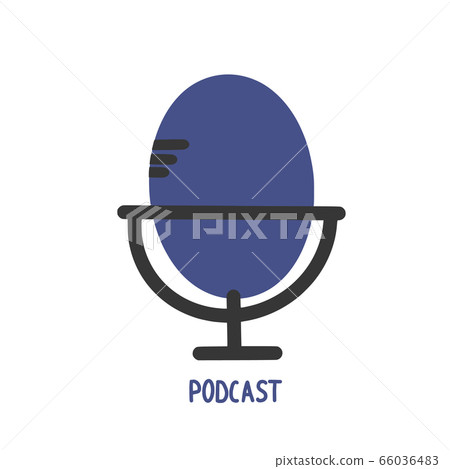 Podcast logo isolated Hand drawn vector microphone Podcast logo isolated Hand drawn vector microphone 66036483