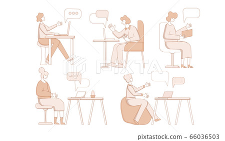 Online stress therapy scene. Color vector flat. 66036503