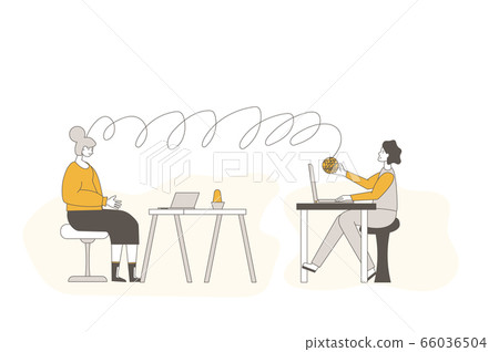 Online stress therapy scene. Color vector flat. 66036504