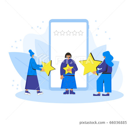 Feedback concept. People with stars in their hands Feedback concept. People with stars in their hands 66036885