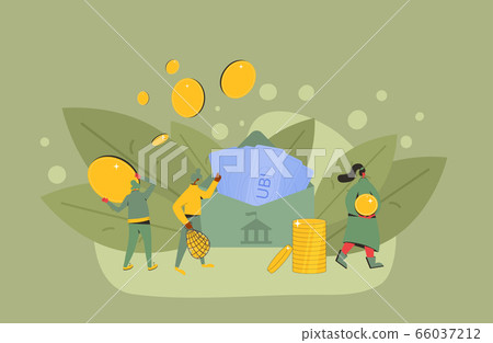 Unic city basic income. Vector flat color concept. Unic city basic income. Vector flat color concept. 66037212