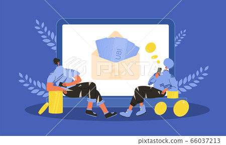 Unic city basic income. Vector flat color concept. Unic city basic income. Vector flat color concept. 66037213