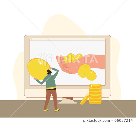 Unic city basic income. Vector flat color concept. Unic city basic income. Vector flat color concept. 66037214