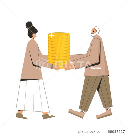 Unic city basic income. Vector flat color concept. Unic city basic income. Vector flat color concept. 66037217