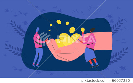 Unic city basic income. Vector flat color concept. Unic city basic income. Vector flat color concept. 66037220