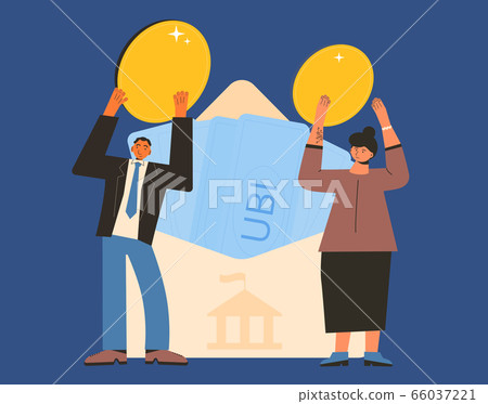 Unic city basic income. Vector flat color concept. Unic city basic income. Vector flat color concept. 66037221
