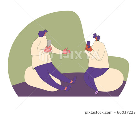 Chatting people with mobile phone. Vector person. Chatting people with mobile phone. Vector person. 66037222