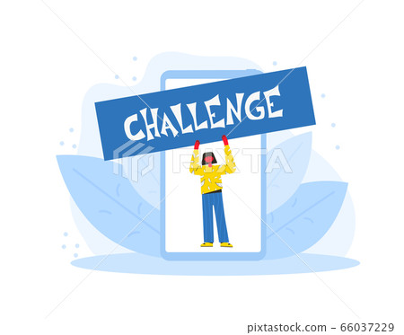 Dance challenge flat vector social media announce. Dance challenge flat vector social media announce. 66037229