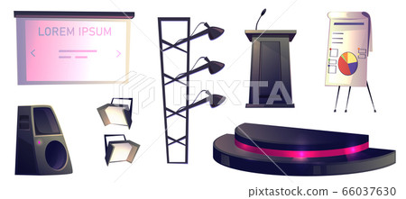 Objects for conference, tribune, stage and light 66037630
