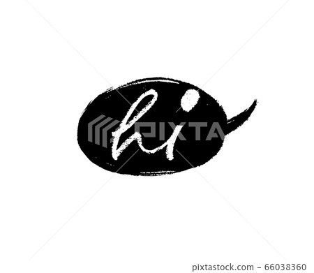 Hi hand drawn modern calligraphy word.  66038360