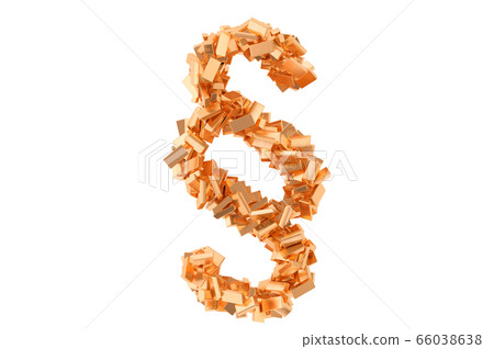 Section, paragraph symbol from golden ingots 66038638