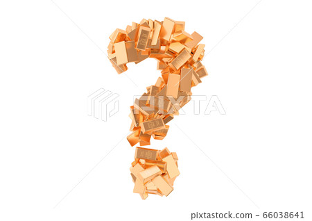 Question mark from golden ingots. Question mark from golden ingots. 66038641
