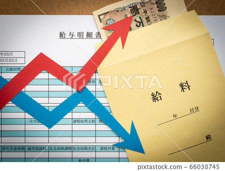 薪水聲明極化工資袋向上向下箭頭 薪水聲明極化工資袋向上向下箭頭 66038745