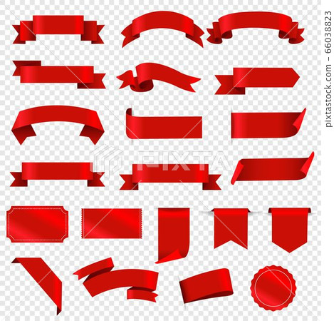 Red Labels And Ribbon Set Transparent background Red Labels And Ribbon Set Transparent background 66038823