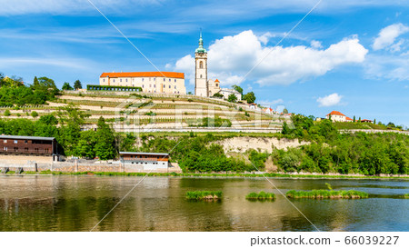 Melnik Castle on the hill above Labe and Vltava River confluence, Czech Republic 66039227