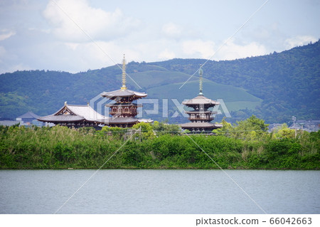 奈良藥師寺，東塔，西塔，五福寺寶塔 66042663